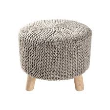 May 26, 2017 · what the knit seat cushion lacks in flair it more than makes up for in functionality! Gray Knitted Ottoman Stool Kirklands