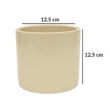 Benekli Krem Rengi Seramik Saksi Buyuk Boy 12 5x12 5 Cm Kutukutucicek