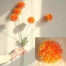 Maybe you would like to learn more about one of these? Amazon Com Fine Artificial Silk Fake Flowers Dandelion Floral Wedding Bouquet Hydrangea Decor Orange Movies Tv