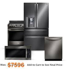 Lg Black Stainless French Door Refrigerator 4 Piece Package Kitchen Appliance Packages Appliance Packages Kitchen Appliances