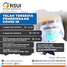 Rumah Sakit Ui On Twitter Salam Sehat Sahabat Rsui Berikut Layanan Pemeriksaan Covid 19 Di Rsui A Rapid Test Rp 150 000 Belum Termasuk Biaya Administrasi Rp 25 000 B Swab Test Rp 1 675 000 Add