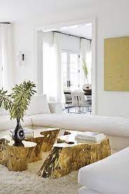 It has the chic look i desire, but with all the storage i could need. Diy Gold Tree Stump Table Furniture Interior Home Decor