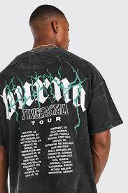 Light, mid, or heavy fabric weight. Burna Boy T Shirt In Ubergrosse Mit Acid Waschung Und Tour Print Boohooman