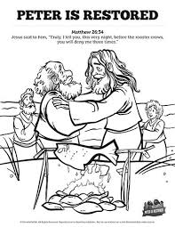 Peter asking jesus about forgiveness. Peter Is Restored Sunday School Sunday School Coloring Pages Bible Lessons For Kids