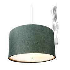 Shop 2 Light Swag Plug In Pendant 18 W Granite Gray With Diffuser White Cord Overstock 18231249