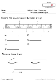 10 pages of practice in reading a u.s. Numeracy Measuring Length Worksheet Primaryleap Co Uk