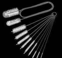 10 peças de escova de drenagem flexível escova de limpeza de palha, escova  de limpeza de tubos, escova de mangueira dupla de aço inoxidável de 61 ...