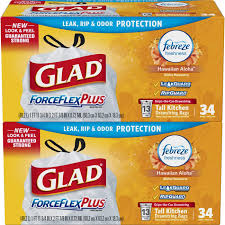 There's a glad® bag for all of your needs! Glad Tall Kitchen Drawstring Trash Bags Forceflexplus 13 Gallon White Trash Bag Febreze Hawaiian Aloha 34 Count Each Pack Of 2 Buy Online In Bahamas At Bahamas Desertcart Com Productid 16913151