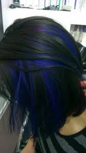 Blue Peek A Boo Highlights Google Search Hair Color Dark Hair Highlights Hair Styles