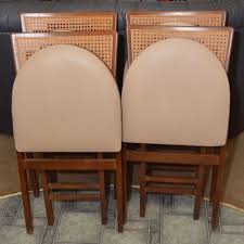 4 Vintage 1950 S Stakmore Cane Back Mid Century Folding Wood Kitchen Chairs A Wood Kitchen Chair Chair Kitchen Chairs