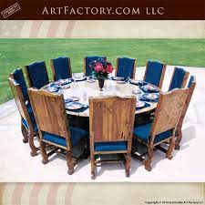 Skull collector dining table and chairs Medieval Style Round Dining Table With Granite Inlaid Top