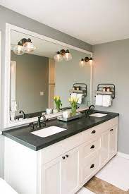 This is the easiest countertop project & is long lasting. Photos White Vanity Bathroom Bathroom Countertops Granite Bathroom
