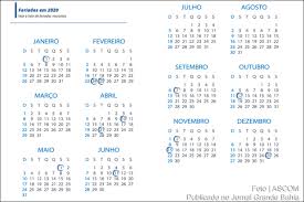 Así, el calendario de feriados 2020 llega con 11 feriados inamovibles por fechas patrias y celebraciones religiosas, cuatro trasladables (aunque en esta oportunidad se moverán dos). Ano De 2020 Tera 9 Feriados Nacionais Em Dias De Semana Jornal Grande Bahia Jgb