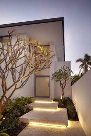Floating Steps Garden Lighting Front Entrance Exterior Stairs Facade House House Exterior
