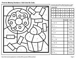 Aside from the benefits of coloring in. Find The Missing Numbers 1 20 Color By Code Coloring Pages Food