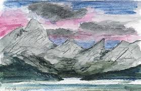 Sunset mountain drawing by szeszil sensei on. Sunset Color Pencil Drawing Color Pencil Drawing Ideas