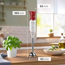Bosch, hand blender, ErgoMixx, MSM64110, 450 watt motor, two speed settings, chopper, whisk and mixing cup, white/red : Amazon.nl: Home & Kitchen