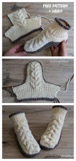 Socks tend to be knit on double pointed needles, although you can also used circular needles. Knit Women Cable Slipper Boots Free Knitting Pattern Video Knitting Pattern