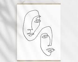Black And White Face Drawing One Line Printable Girl Face Outline Sketch One Line Print Black White Artwork Feminine Drawing Poster Minimalist W In 2020 Abstract Line Art Abstract Face Art Face Outline