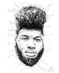Black And White Portrait Drawing Khalid Black And White Portrait Scribble Art By Gus Romano Drawing With A Black Pen Scribble Art You Scribble Art Black And White Drawing Portrait Drawing