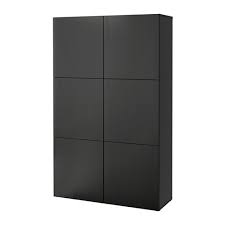 Besta Storage Combination With Doors Lappviken Black Brown 47 1 4x15 3 4x75 5 8 Ikea Ikea Pax Doors Ikea Storage
