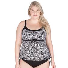 Plus Size Swimsuit Top From Caribbean Joe Tankini Top