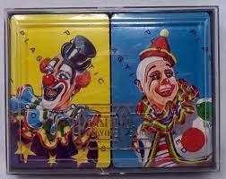 Clown PLASTIC-COATED 2-Pairs Playing Cards in Case | eBay