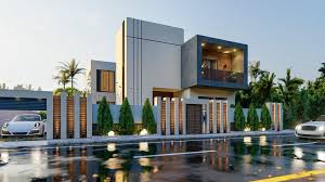 The design has been tailored to exceed the client's expectations by being layered sleek and dynamic. Modern Villa Exterior Design Freelancer