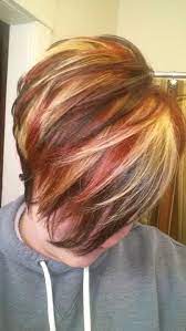 2019 Popular Short Haircuts With Red And Blonde Highlights In 2021 Red Hair With Blonde Highlights Red Blonde Hair Short Dark Hair
