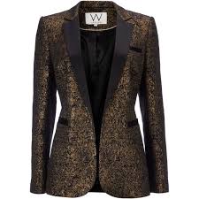 W Bronze Jacquard Tux Jacket Jacquard Jacket Black Collar Jacket Black Jacket Blazer