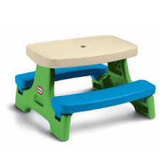Easy Store Jr Play Table Beige Green Blue From Littletikes 44 99 Made In Usa Play Table Little Tikes Picnic Table Kids Outdoor Furniture