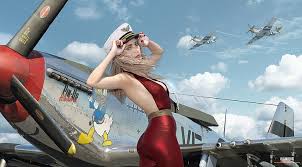 Some pin up girls and some were dressed just in military uniforms. Road Girl Figure Hot Rod Pin Up Fly By Piper Cub Hd Wallpaper Wallpaperbetter