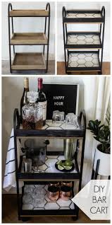 Black And Gold Bar Cart A Stylish Diy Bar Cart Love Create Celebrate In 2020 Diy Bar Cart Modern Bar Cart Home Bar Decor