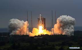 The launch took place from the wenchang cosmodrome. Assembly Of Chinese Space Station Begins With Successful Core Module Launch Spaceflight Now