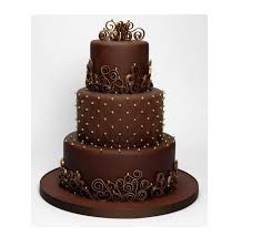 Three Tier Celebration Chocolate Wedding Cake Chocolate Cake Recipe Will Create A Beautiful Three Tiered Torta De Cupcakes Pasteles Pastel De Cupcakes