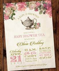 Baby Shower Tea Invitation Floral Tea Party Invitations Etsy In 2021 Tea Party Baby Shower Invitations Tea Party Invitations Baby Shower Tea