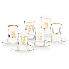 Bernardo Osmanli Serisi Cay Seti Tea Glass Set Bernardo Glass Ottoman Cay Takimi Taki Cay
