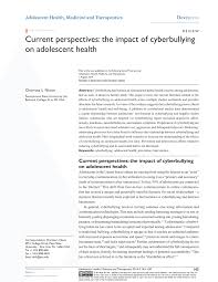 It has become increasingly common, especially among teenagers. Pdf Current Perspectives The Impact Of Cyberbullying On Adolescent Health