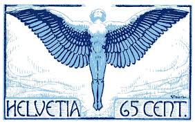 1924 Switzerland Icarus 65 Cent Postage Stamp Digital Art by Retro Graphics