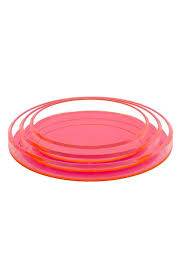 Infinity Round Pink Acrylic Nesting Trays Set