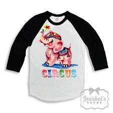 Black And White Baseball Tee Toddler Circus Shirt Pink Elephant Tee Circus Party Shirt Black White Baseball Toddler Circus Custom Size Retro Vintage Party Shirts Shirts Custom Tees
