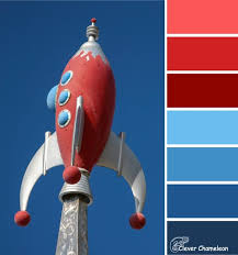 Colour Inspiration Tuesday Red Rocket Blue Clever Chameleon Quilting Blue Color Schemes Red Colour Palette Blue Quilts