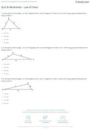 In this case it is best to turn the fractions upside down ( sin a/a instead of a/sin a , etc) Quiz Worksheet Law Of Sines Study Com