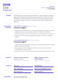Insurance Agent Resume Example With Content Sample Craftmycv