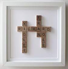 Traditional 5th year anniversary gifts are made of wood. Framed Scrabble Family Tree 5th Year Anniversary Gift Wooden Etsy Anniversary Gifts 5 Year Anniversary Gift Homemade Anniversary Gifts