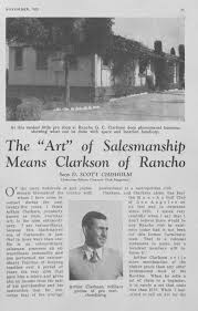The "Art" of Salesmanship Means Clarkson of Rancho