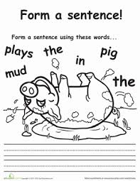 In seven sentence building activities to develop advanced writers, jerry morris presents techniques he developed over three decades to solve one of the most common and irksome problems facing. Playful Pig Sentence Building First Grade Writing Writing Sentences Worksheets Kindergarten Writing