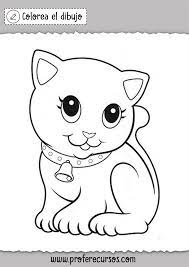 Dibujo De Gato Para Ninos Gatos Kawaii Dibujos De Gatos Gatito Para Colorear