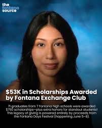 Fontana students awarded scholarships by Exchange Club