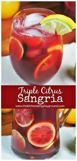 Triple Citrus Sangria Red Wine Brandy With Fresh Lemon Lime And Orange Beautiful And Delicious Www T Citrus Sangria Citrus Sangria Recipe Red Sangria